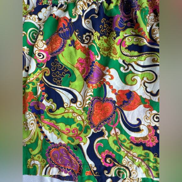 Trina Turk Off Shoulder Silk Blend Small Top Tassel Paisley boho maximalist - Picture 6 of 13